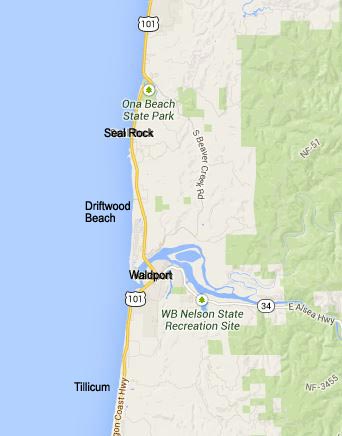 Waldport, Oregon map, Seal Rock map