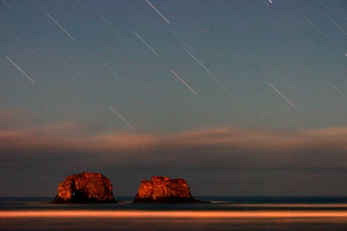 Photo: stars moving above Rockaway Beach