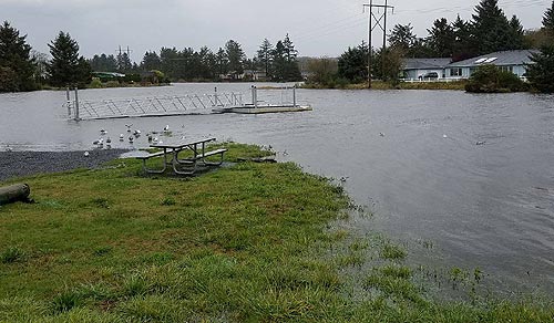 Photo by Angi Wildt: minor flooding today in Seaside