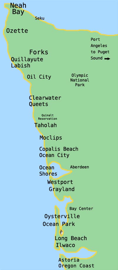Washington West Coast Map - Holli Latrina